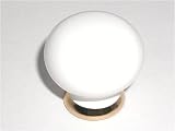 1-1/4 Britannia Knob - White With Gold Foot