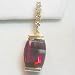 14K Pink Tourmaline and Diamond Pendant/Pearl Enhancer