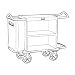 Rubbermaid 9T62 55" Length x 22" Width x 44" Height, Black Color, High Capacity Housekeeping Cart