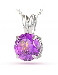 Silver Gemini Necklace: Zodiac Necklace with Inscriptions of 24kt Gold on CZ