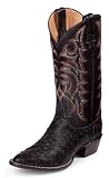 Justin Men's 'Full-Quill Ostrich' Western Boots - Black
