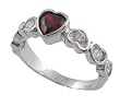 Sterling Silver Heart Ring with CZ Accent