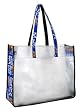 UK University of Kentucky Wildcats Logo Beach Stadium Tote Bag with Clear Sides and Cotton Fabric - SEE Through Thru Bag for School Events or Beach GIFT IDEA for MEN Women Ladies MOM Mother or Dad Teachers and Travelers