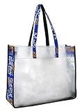 UK University of Kentucky Wildcats Logo Beach Stadium Tote Bag with Clear Sides and Cotton Fabric - SEE Through Thru Bag for School Events or Beach GIFT IDEA for MEN Women Ladies MOM Mother or Dad Teachers and Travelers