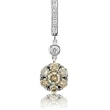 18k Two Tone Gold White and Chocolate Brown Diamond Floral Pendant Necklace (G-H, SI-I, 1.44 carat)