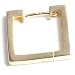 9ct Yellow Gold Square Creole Earring, THIS IS A SINGLE EARRING! - Valentine