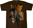 Heroes Characters Painting Brown T-Shirt Tee