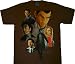 Heroes Characters Painting Brown T-Shirt Tee