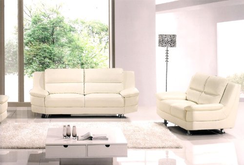 3pc Contemporary Modern Leather Sofa Set #AM-768-W