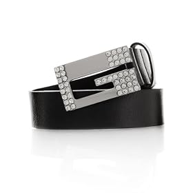 GUESS Rhinestone 'G' Buckle Belt