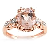 Gold-Exotic: 14K Morganite and Diamond Ring