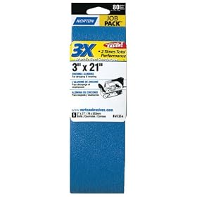 Norton 49264 3X 3 x 21 80 Grit Sanding Belt - 5 Pack by Norton
