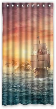 Fashions Home Deco Custom Pirate Ship Window Curtain for Living Room/Bedroom/Patio Door/Bathroom,Home Decor,Window Curtain 50