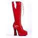 Electra (EASY) w/ Zipper, 5 Inch Heel Knee Hi Boots Red Patent Pleaser
