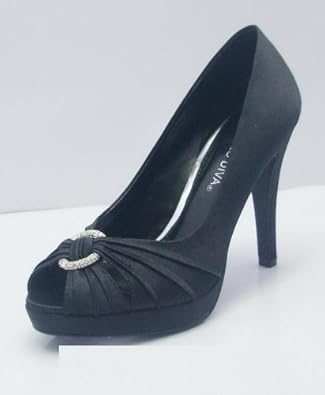 Wild Diva Erin-115 Rhinestone Peep-toe Pumps