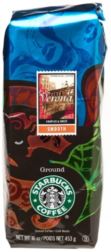 Starbucks Caffe Verona Ground Coffee, Two (2) 16 oz FlavorLock bags (2 lbs total)
