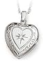 Sterling Silver Heart Locket w/ Diamond Accent on 18" Sterling Silver Chain