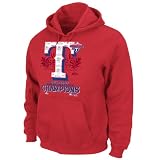 MLB Men's Big & Tall Texas Rangers League Championship Screen Printed Hood With Pocket Pouch (Red, 3XL)