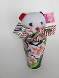 Mothers Day Gift Black Tin with White Flowers & 8 Ghirardelli Chocolate Squares