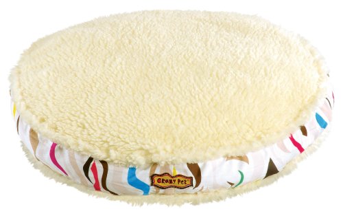 Crazy Pet, Retro-Regal Round Dog Bed, Small, Cream