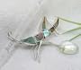 Completely Handcrafted - Designer Sterling Silver Rainbow Fire Mother Of Pearl Mantis Inlaid Brooch