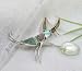 Jewelry : Completely Handcrafted - Designer Sterling Silver Rainbow Fire Mother Of Pearl Mantis Inlaid Brooch