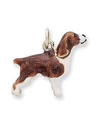 Sterling Silver Enameled English Springer Spaniel Charm