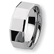 Beveled Edge Polished Faceted Tungsten Carbide Ring (8.0 mm) - Sizes 7-13