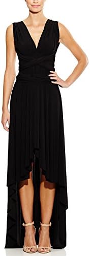 Von Ronen Women's Hi Low Convertible Wrap Dress One Size Fits 0-12 (BLACK)