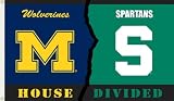 Michigan v Michigan State Rivalry House Divided Flag