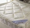 DELUXE 3ft Single Deep Quilted Ortho Orthopaedic Open Coil Cream Damask Mattress - MEDIUM TENSION