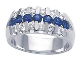 1.35 cttw Genuine Sapphire Anniversary Ring / Band by Karina B(tm) - Platinum