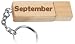 Engraved Wooden USB Flash Drive 8 GB with chain - Engraved name September