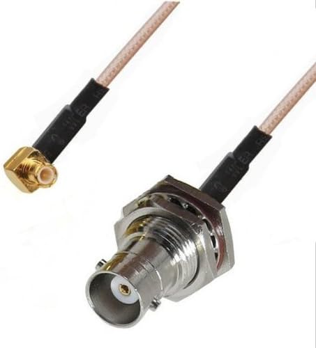 2 x RF pigtail cable BNC female to MCX male right angle RG316 30CM