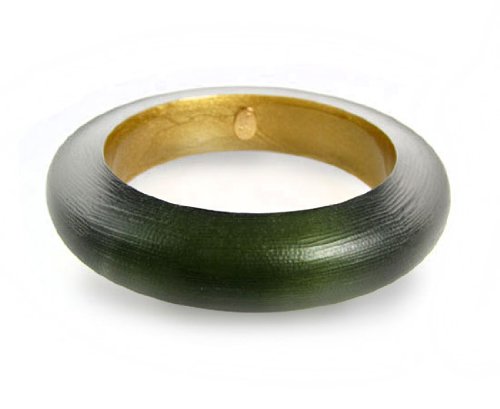 Alexis Bittar Lucite Bracelet - Brushed Sm. Bangle Dark Sage (FINAL SALE)