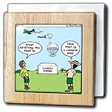 Rich Diesslins Funny KNOTS Scouting Cartoons - Airlifting Food - Jamboree Lunches - Tile Napkin Holders