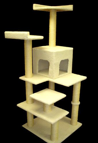 66″ BUNGALOW – SHERPA Cat Condo tree Furniture Tower