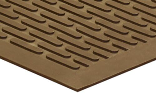 Fitnessmat Scraper Entry Mat 27x15.5 in, Heavy Duty, Brown, Rubber, Traps Dirt & Mud, Very Easy to Clean, Low Profile Doormat