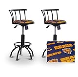 2 24"-29" Chicago Bears Seat Black Adjustable Specialty / Custom Barstools  ....