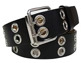 MENS/WOMENS TWO METAL ROW CARGO LEATHER BELTS