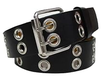 MENS/WOMENS TWO METAL ROW CARGO LEATHER BELTS