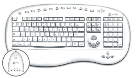 Macally USB Wireless RF Programmable Keyboard With Multimedia Keys