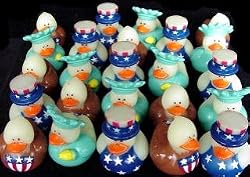 2 Dozen (24) 4th of July Patriotic RUBBER DUCK Ducky Party Favors [Toy]
