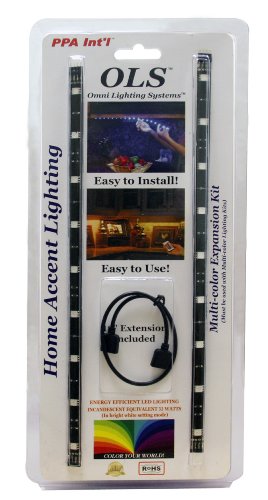 PPA OLSHARGB2 Home Accent LED Strips with 1 Foot Extension, Multi Color