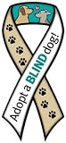 【AnimalsINK.com】リボン型マグネット『視覚障害の犬の里親になろう』Blind Dog blind