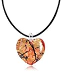 Antica Murrina Passione - Red, Gold and Black Murano Glass Heart Pendant