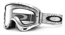 Oakley O-Frame MX Factory Text Goggles with Clear Lens (White, One Size)