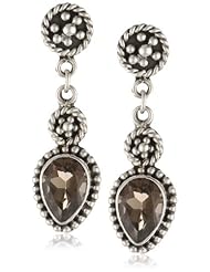 Sterling Silver Balinese 10x7 Pear Shape (5.00 cttw) Dangle Earrings
