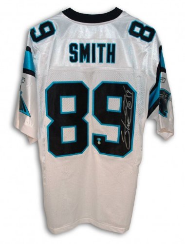 Steve Smith Autographed/Hand Signed Carolina Panthers White Authentic Reebok Jersey