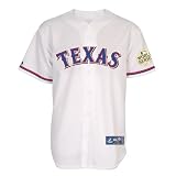 MLB Boys' Texas Rangers Replica Jersey With World Series Patch Fall 2011 (White, Medium)
